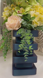 Video of Queen Atelier Vase permanent floral arrangement in Pistachio Garden palette
